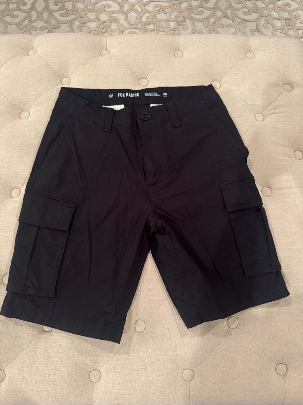 Fox 🦊 Racing Black Cargo Shorts with Side Pockets